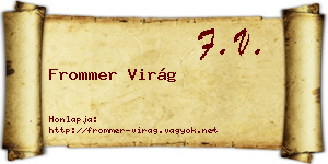 Frommer Virág névjegykártya